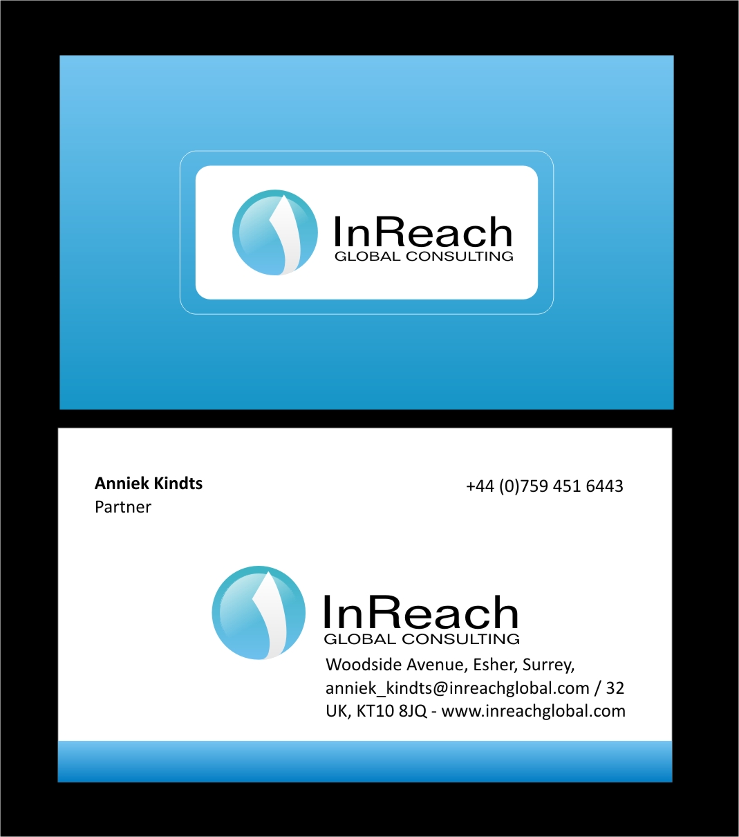 Diseño de Tarjeta de Presentación por bijuak para InReach Global Consulting LLP | Diseño #1042161