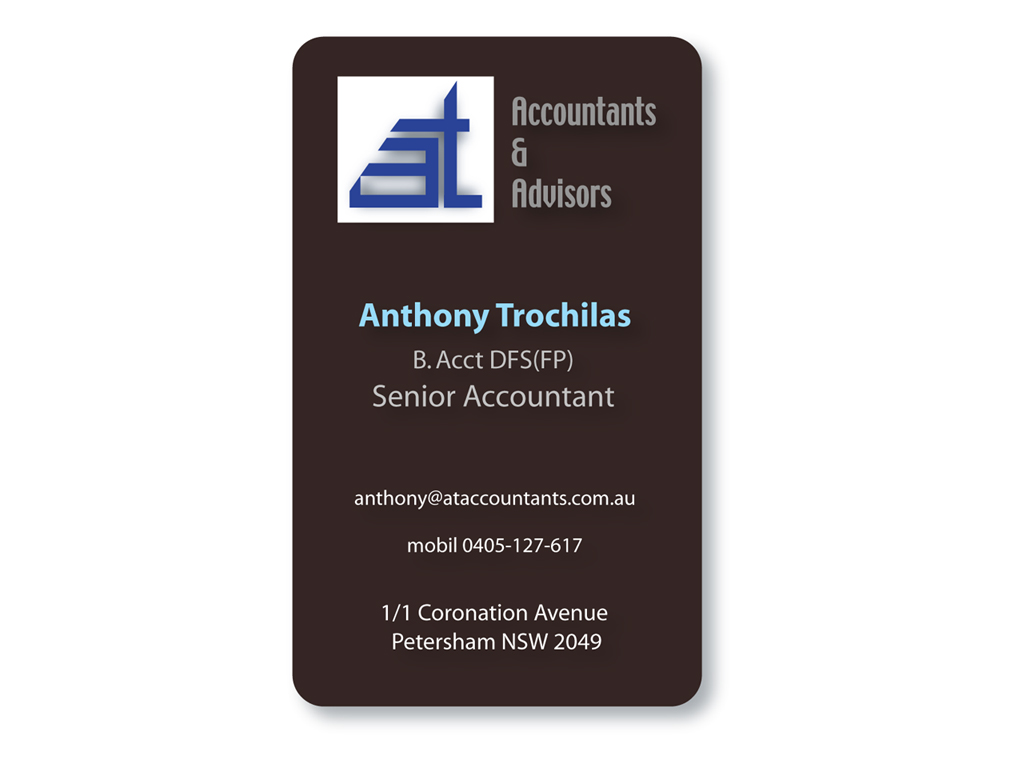 Business Card Design by Nick 2022 for AT Accountants & Advisors | Design #1056667