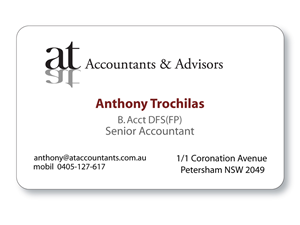 Business Card Design by Nick 2022 for AT Accountants & Advisors | Design: #1056668