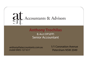 Business Card Design by Nick for AT Accountants & Advisors | Design #1056671