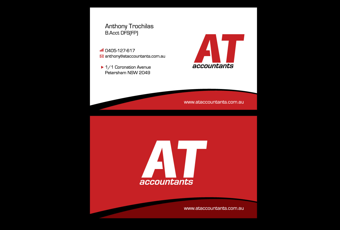 Visitenkarten-Design von Priyo Subarkah für AT Accountants & Advisors | Design #1043964