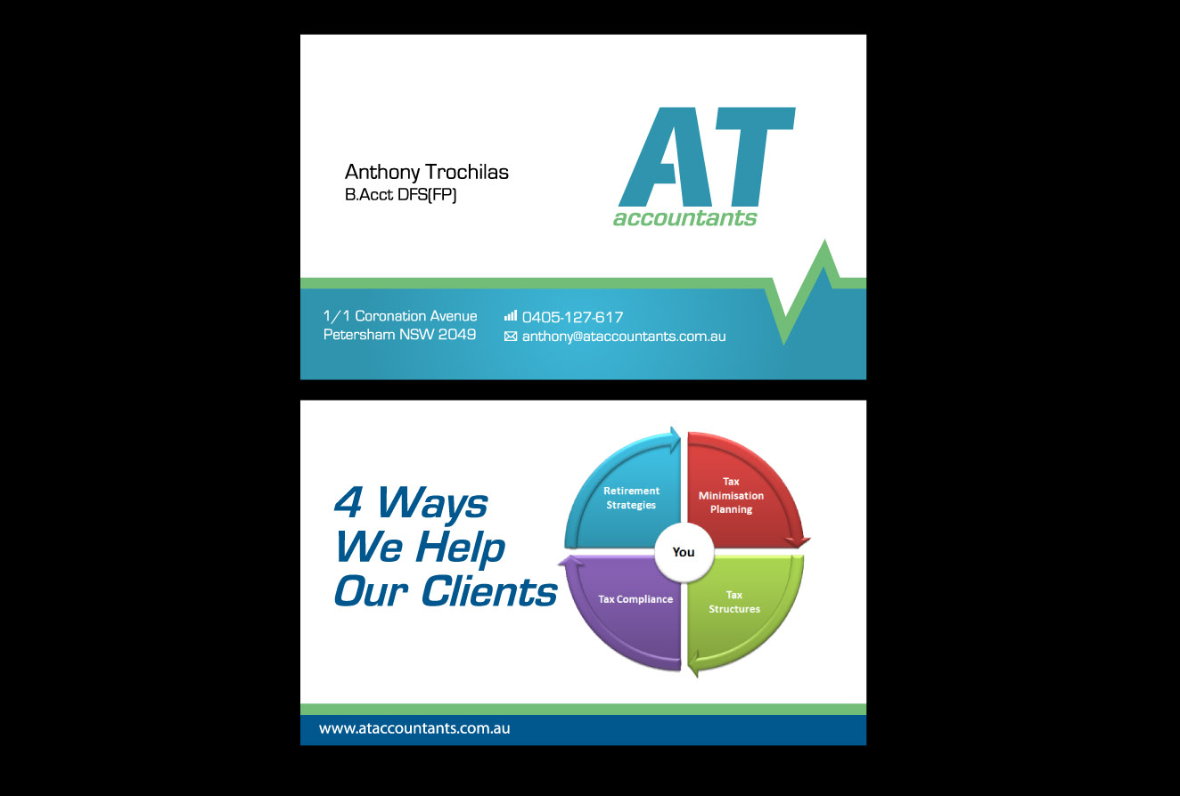 Business Card Design by Priyo Subarkah for AT Accountants & Advisors | Design #1052816