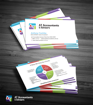 Business Card Design by diRtY.EMM for AT Accountants & Advisors | Design: #1054098