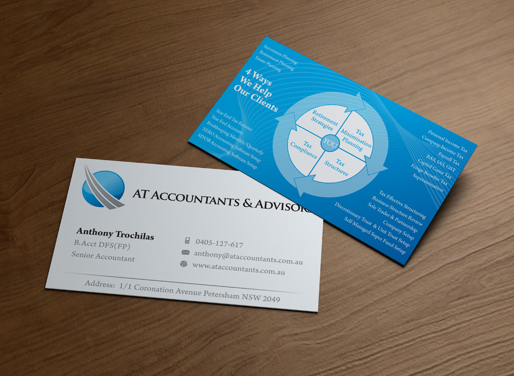 Business Card Design by MPStudio for AT Accountants & Advisors | Design #1047097