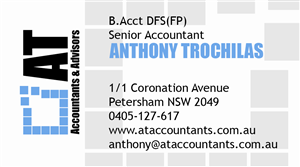 Business Card Design by MDESIGN for AT Accountants & Advisors | Design: #1055961