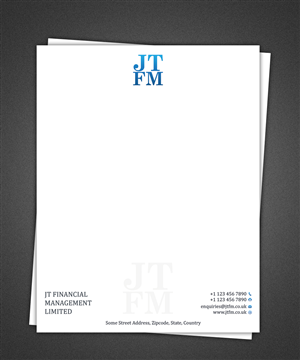 Letterhead Design by Pixeleas for JT Financial Management Ltd | Design: #3931428