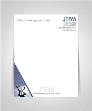 Letterhead Design by Pixeleas for JT Financial Management Ltd | Design: #3942706