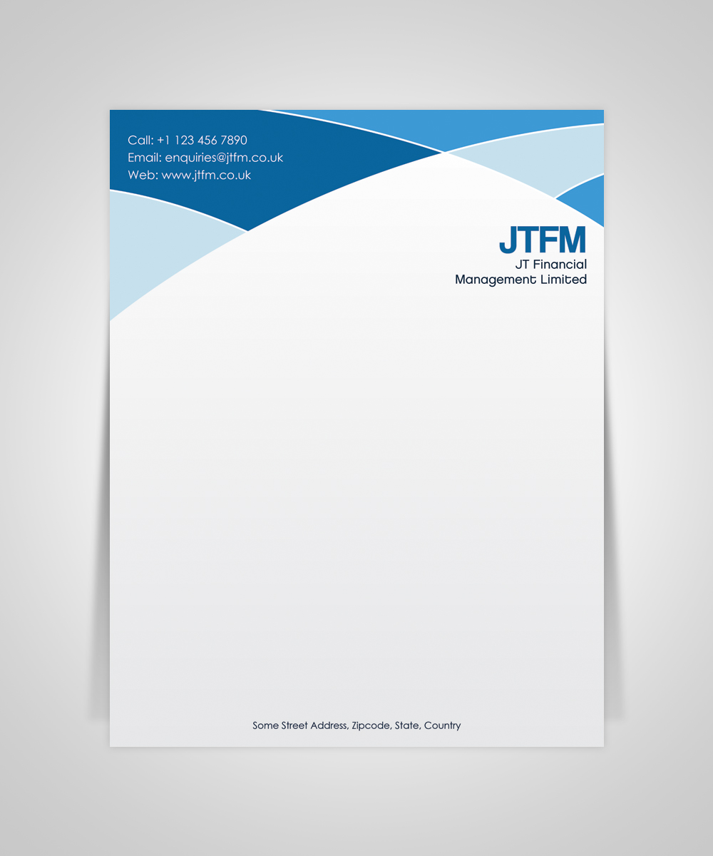 Letterhead Design by Pixeleas for JT Financial Management Ltd | Design #3950638