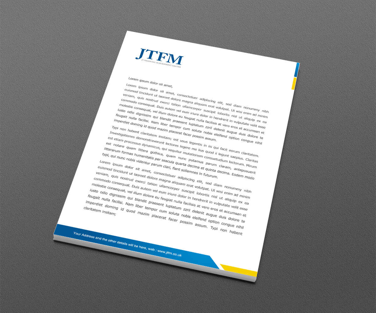 Letterhead Design by ideaz2050 for JT Financial Management Ltd | Design #3943514