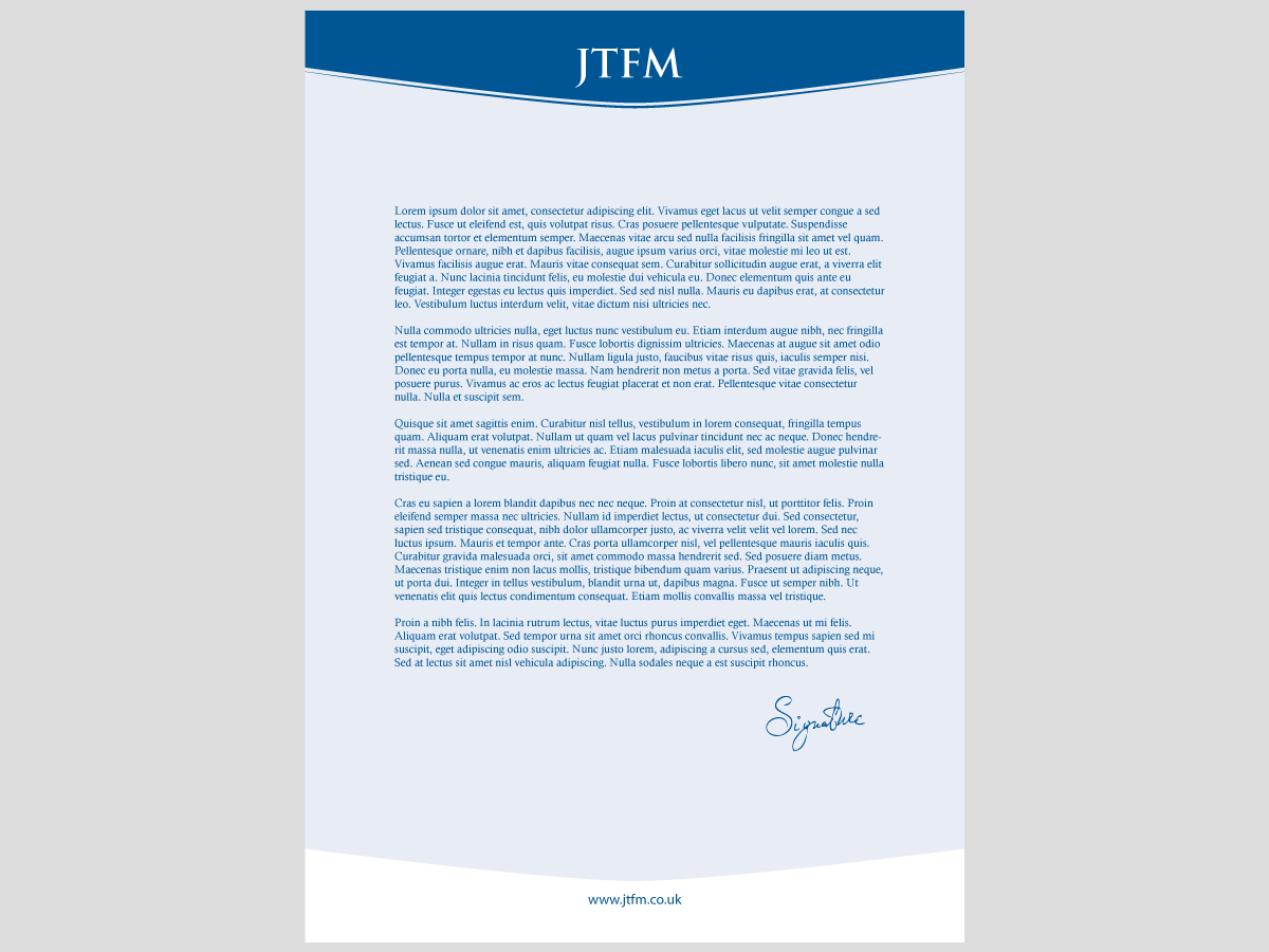 Letterhead Design by moonrock for JT Financial Management Ltd | Design #3964103