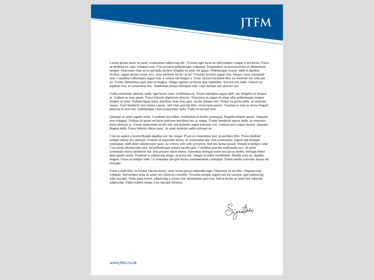 Letterhead Design by moonrock for JT Financial Management Ltd | Design #3964169