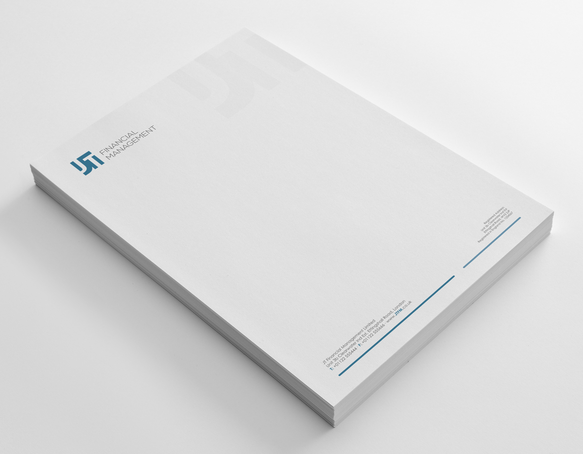Diseño de Membrete por logodentity para JT Financial Management Ltd | Diseño #3902334