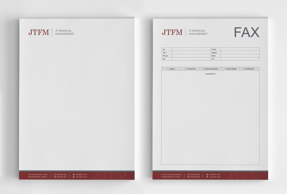 Diseño de Membrete por logodentity para JT Financial Management Ltd | Diseño #3903807