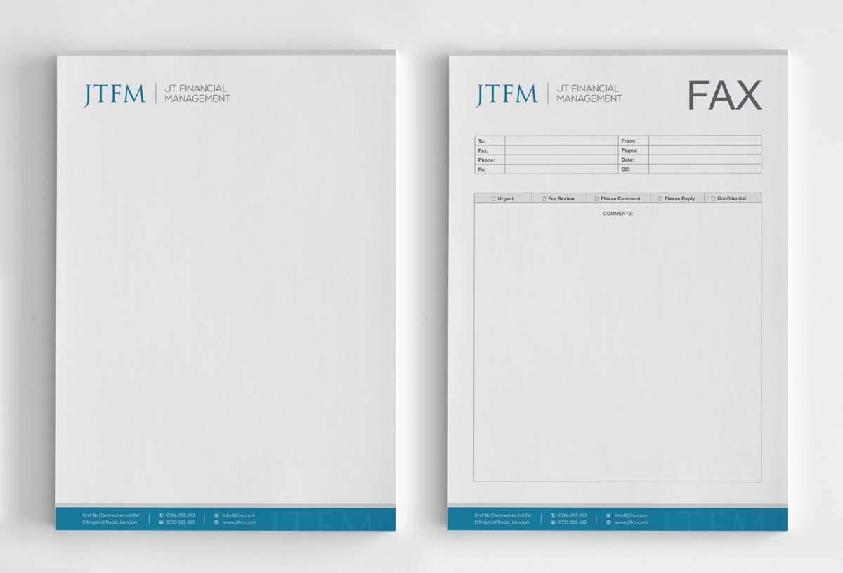 Diseño de Membrete por logodentity para JT Financial Management Ltd | Diseño #3948727