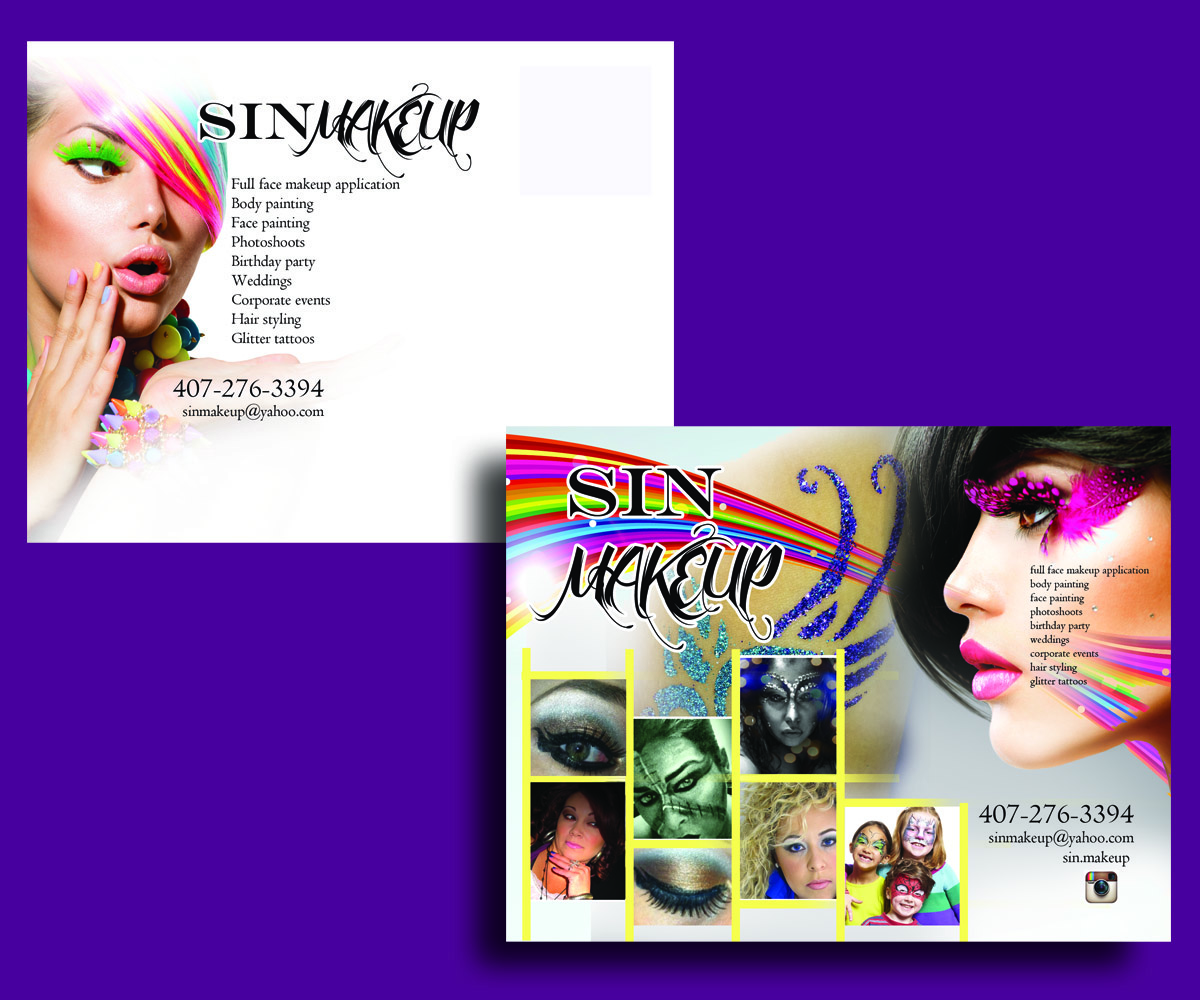 Postcard Design by uk for Sin Makeup  | Design #3948646