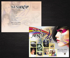 Postcard Design by uk for Sin Makeup  | Design: #3959478