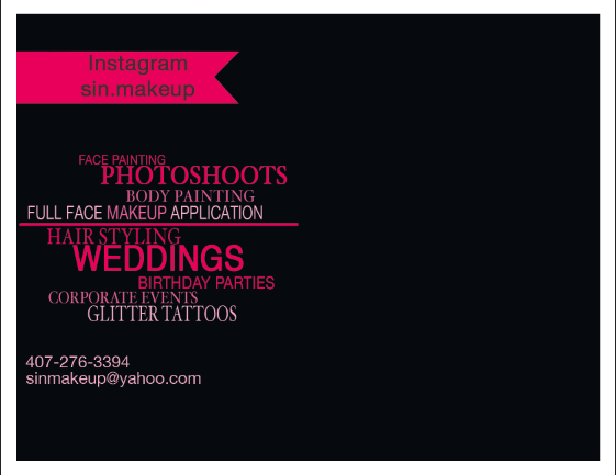 Postcard Design by Addison for Sin Makeup  | Design #3905983