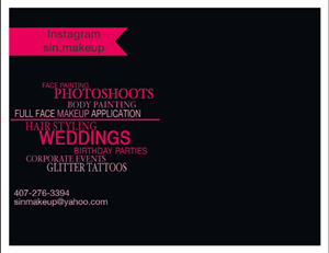 Postcard Design by Addison for Sin Makeup  | Design: #3905983