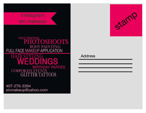 Postcard Design by Addison for Sin Makeup  | Design: #3905991