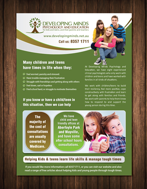 back to back colour flier for child/teen psychology business | Flyer Design by meet007