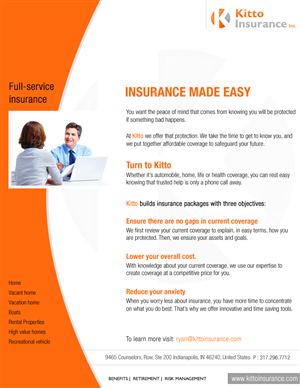 Print Design by Best Design Hub for Kitto Insurance, Inc | Design: #3908012