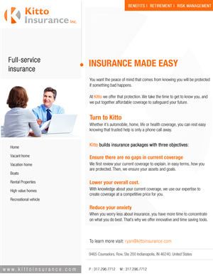 Print Design by Best Design Hub for Kitto Insurance, Inc | Design: #3908093