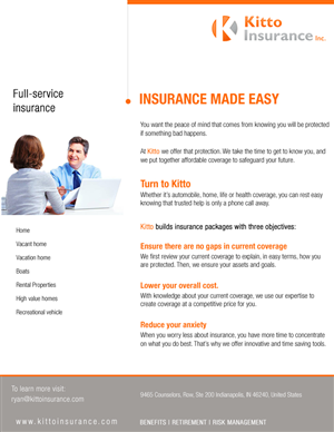 Print Design by Best Design Hub for Kitto Insurance, Inc | Design: #3908113