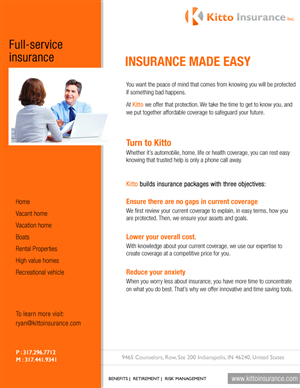 Print Design by Best Design Hub for Kitto Insurance, Inc | Design: #3909975