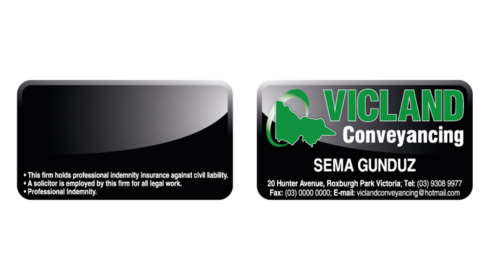 Business Card Design by Ekanite for VICLAND CONVEYANCING | Design #142475