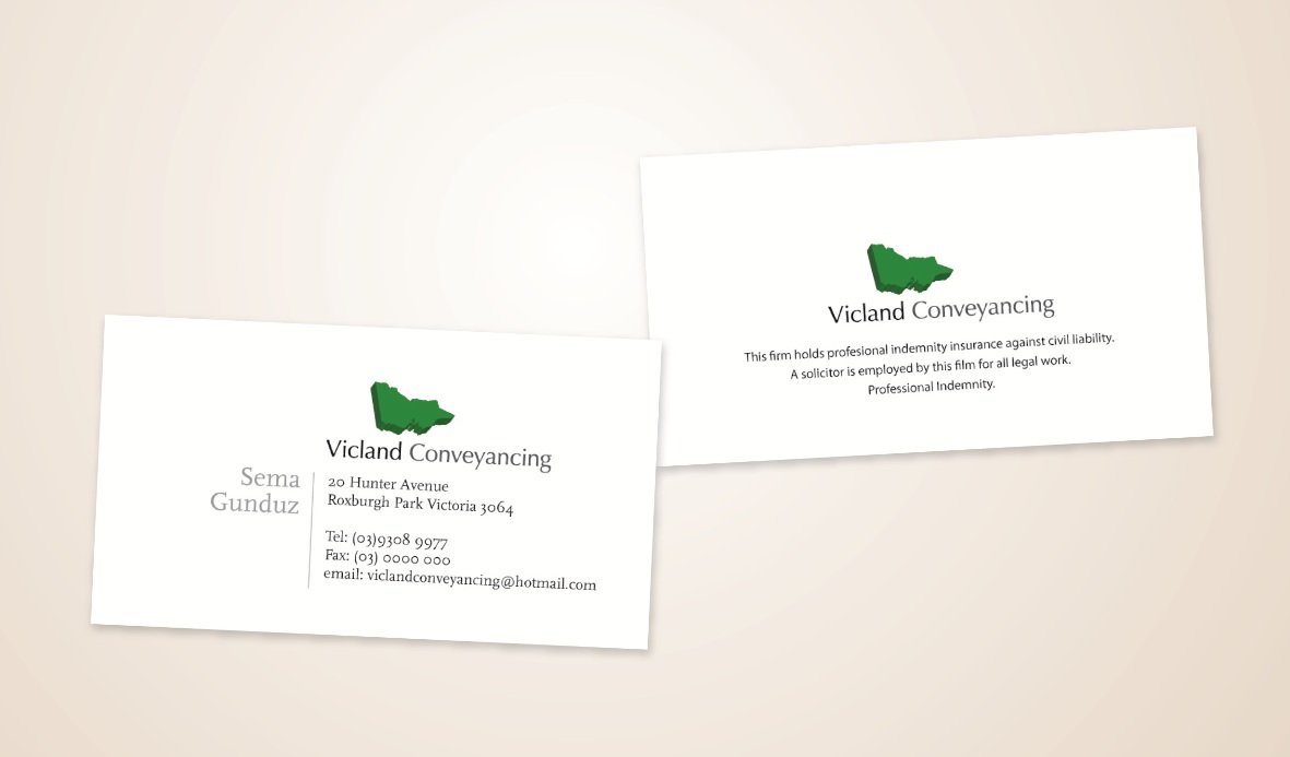 Business Card Design by SergioArcibar for VICLAND CONVEYANCING | Design #132702