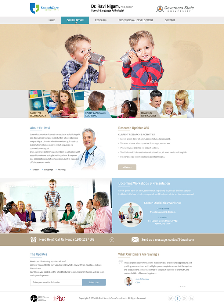 Web Design by Mayank Patel for SpeechCare Consultants | Design #3991678