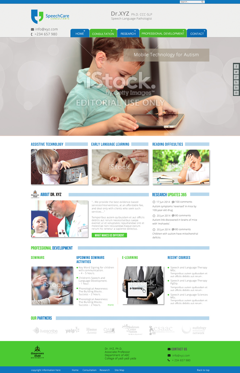 Web Design by Da Miracle for SpeechCare Consultants | Design #4033383