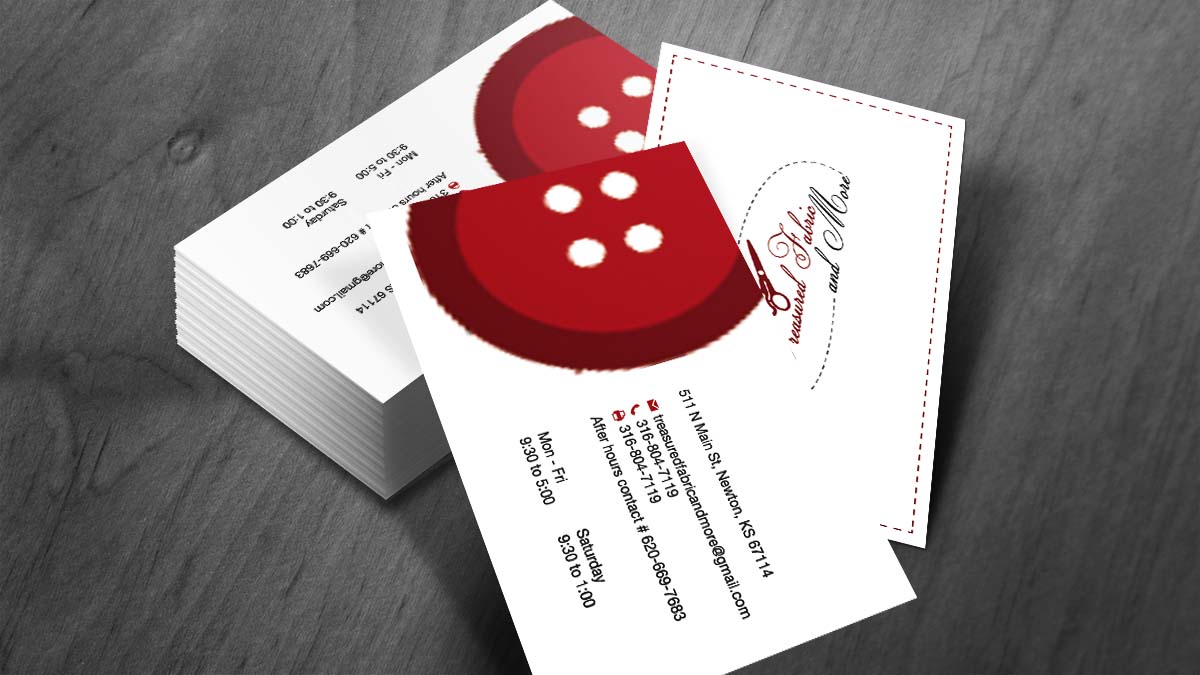 Diseño de Tarjeta de Presentación por AZ para Treasured Fabric and More | Diseño #3906788