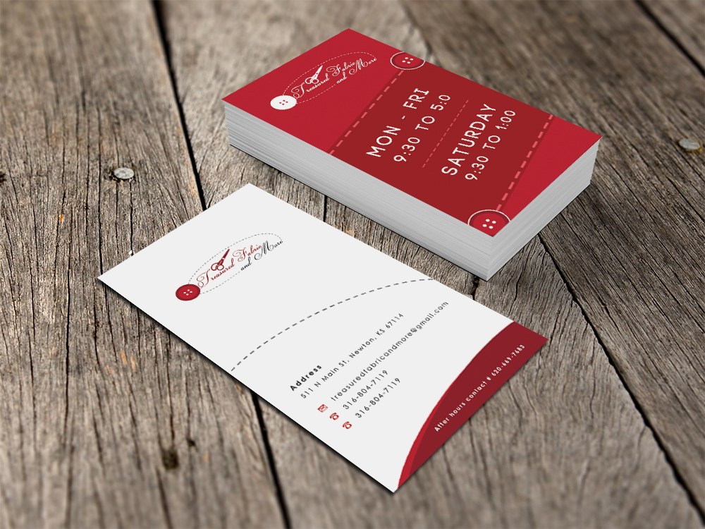 Business Card Design by Eggo May P for Treasured Fabric and More | Design #3906633