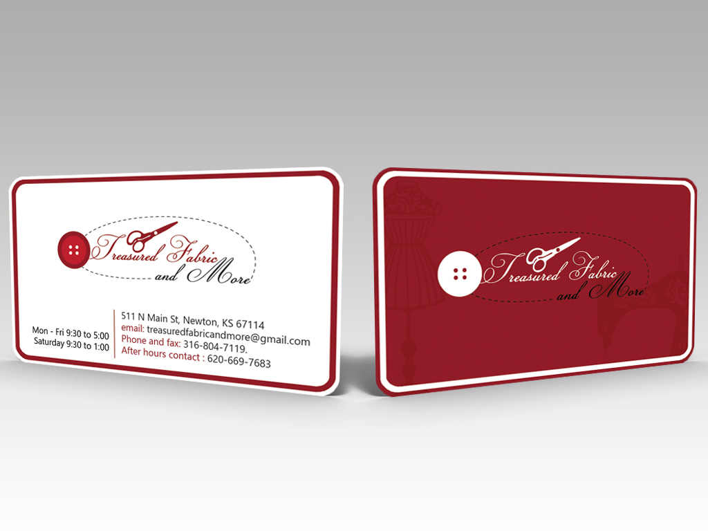 Diseño de Tarjeta de Presentación por Hardcore Design para Treasured Fabric and More | Diseño #3943033