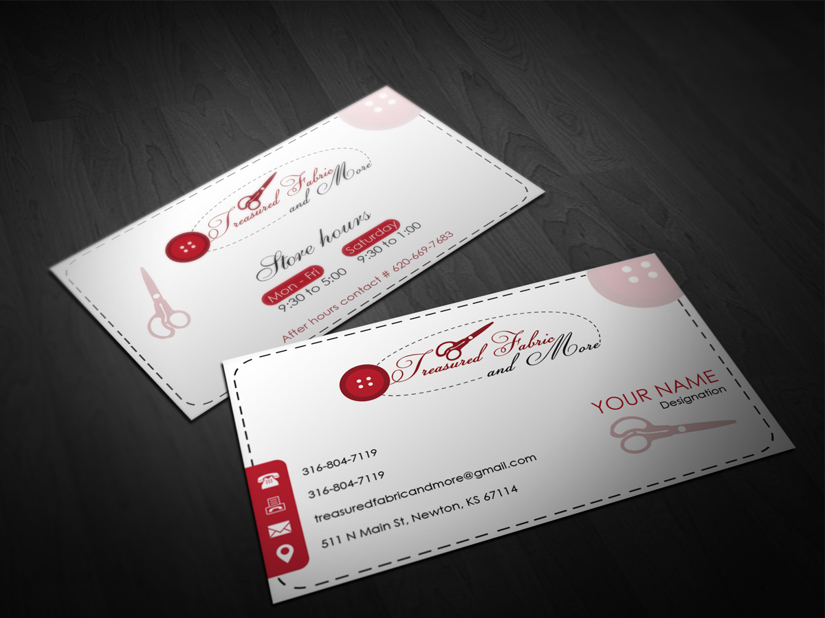 Diseño de Tarjeta de Presentación por Pointless Pixels India para Treasured Fabric and More | Diseño #3933674