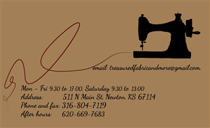 Business Card Design by PanosG for Treasured Fabric and More | Design: #3913769