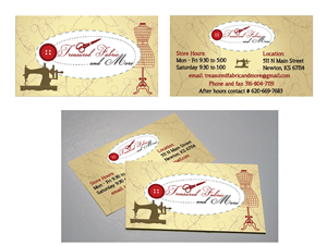 Business Card Design by Soula Vetter for Treasured Fabric and More | Design: #3911642