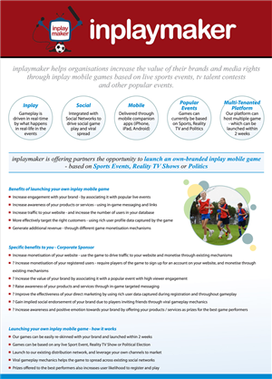 Brochure Design by Web Skippers for inplaymaker | Design: #1053252