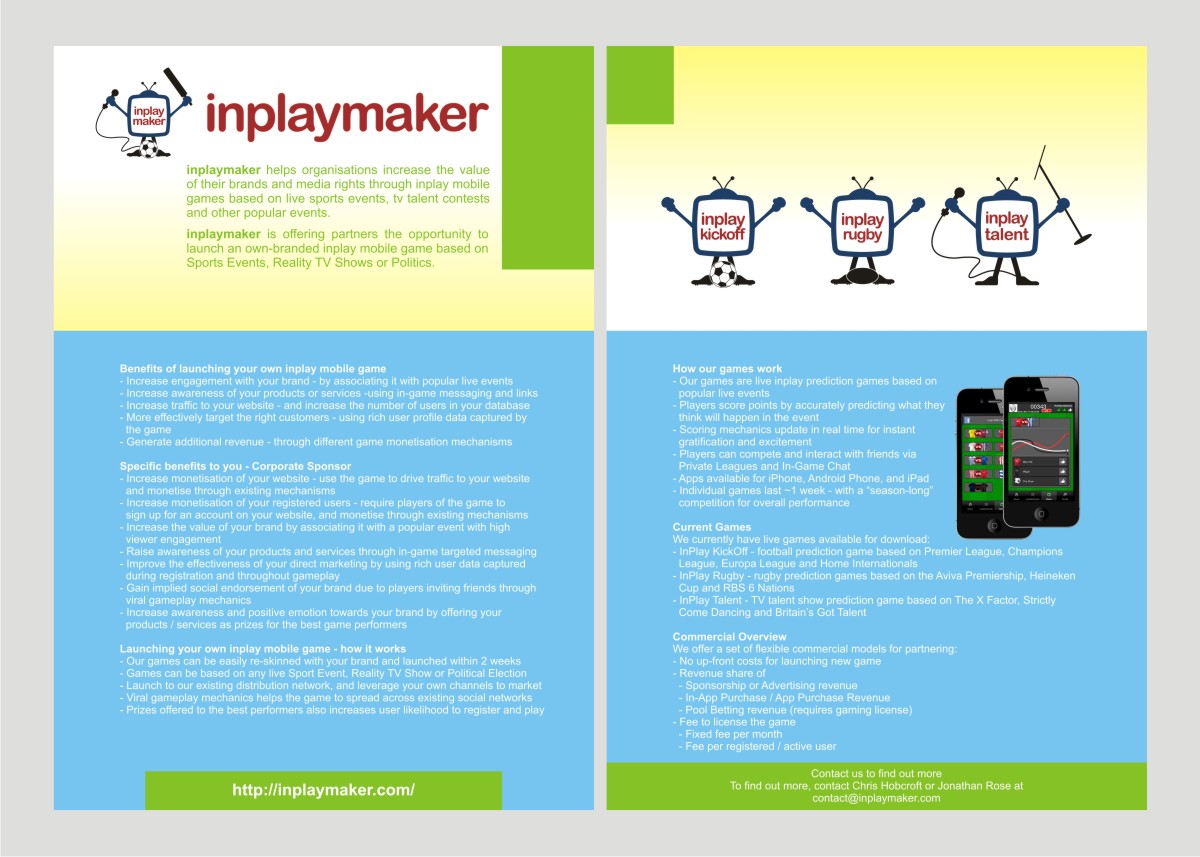 Brochure Design by barinix for inplaymaker | Design #1070223