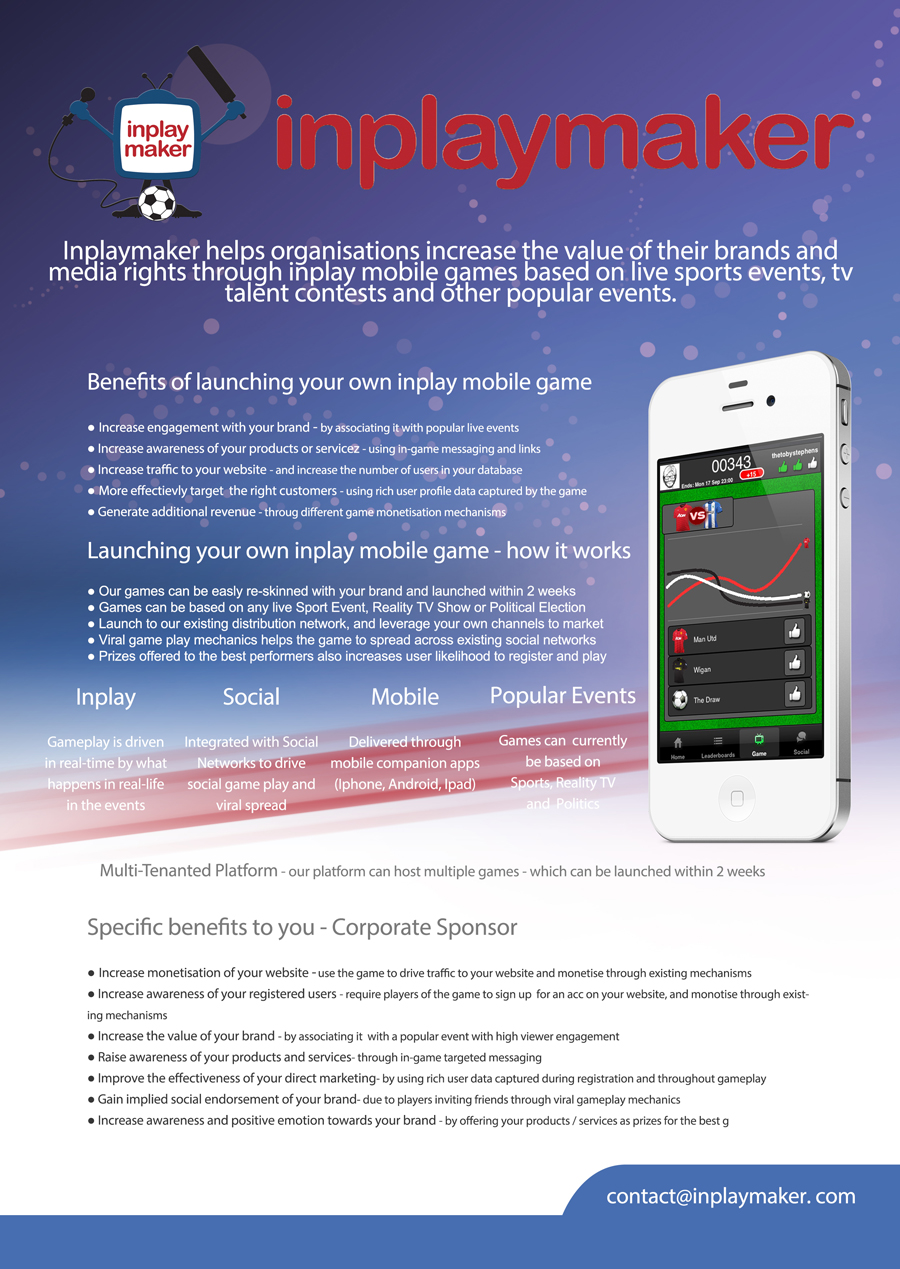 Brochure Design by Gokhan for inplaymaker | Design #1077829