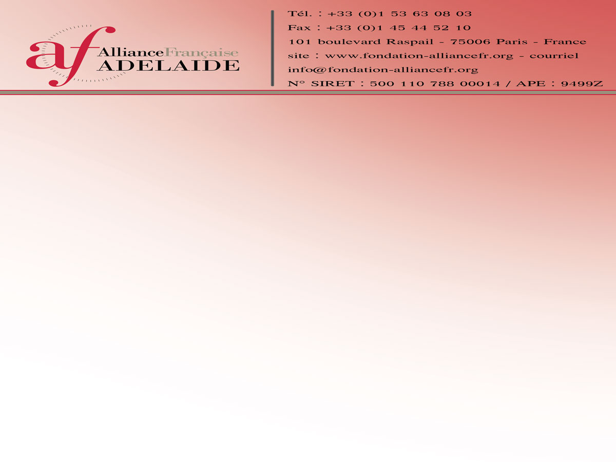 Letterhead Design by asm_414 for Alliance Francaise d''Adelaide | Design #3928278