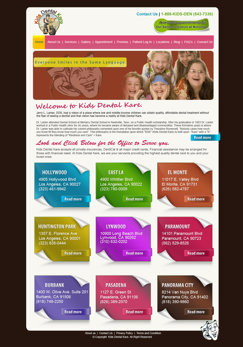 Wordpress Design by Xtilez for Kids Dental Kare | Design #1073882