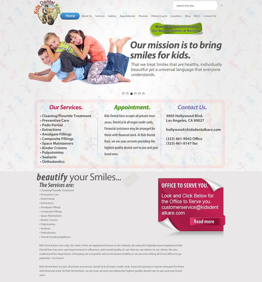Wordpress Design by Xtilez for Kids Dental Kare | Design #1075267