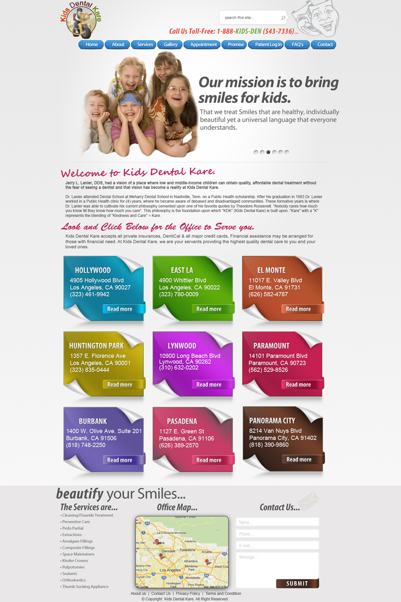 Diseño Wordpress por Xtilez para Kids Dental Kare | Diseño #1076619