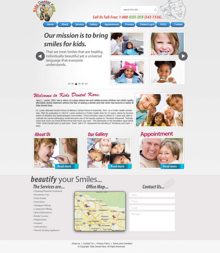 Diseño Wordpress por Xtilez para Kids Dental Kare | Diseño #1076873