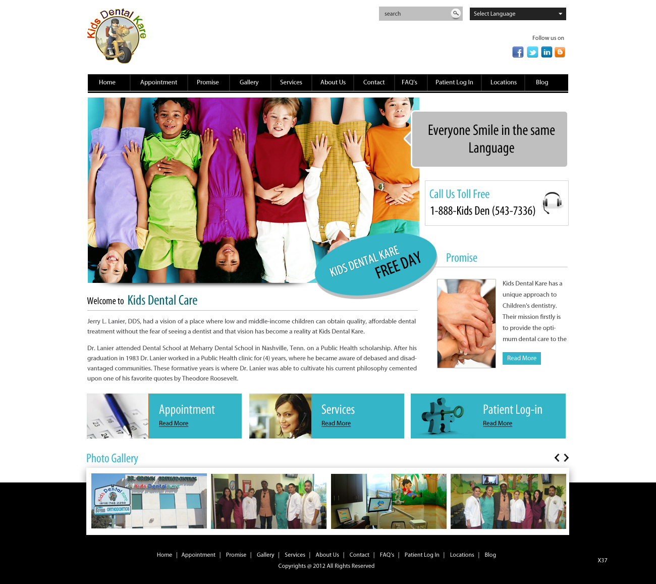 Wordpress Design by pb for Kids Dental Kare | Design #1065239