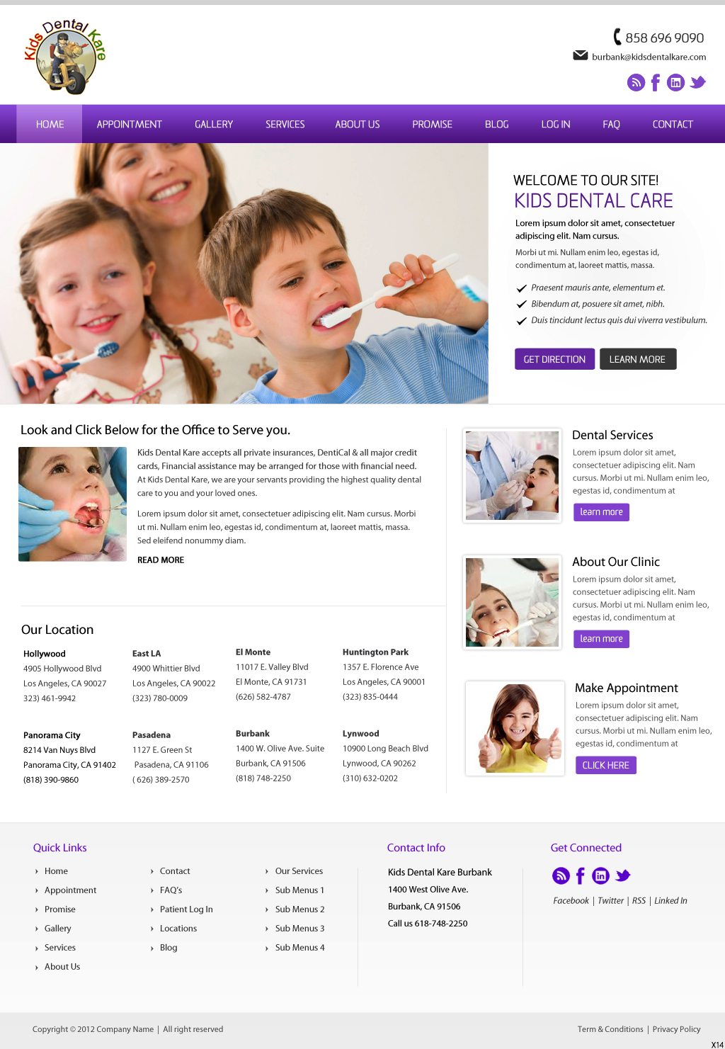 Wordpress Design by pb for Kids Dental Kare | Design #1068680