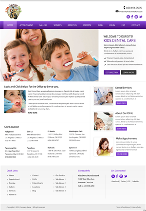 Diseño Wordpress por pb para Kids Dental Kare | Diseño: #1068680