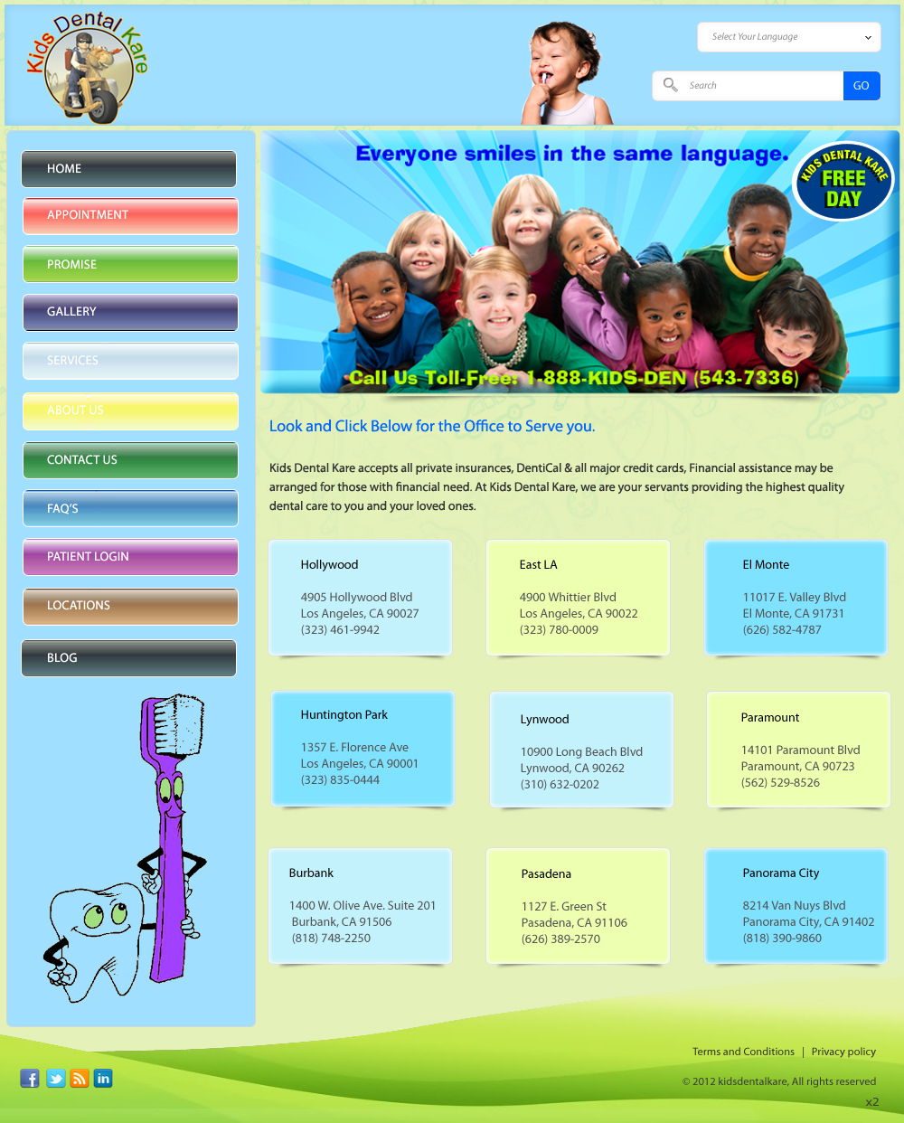 Wordpress Design by pb for Kids Dental Kare | Design #1073442